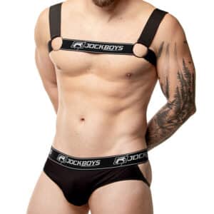 Cueca Jockstrap + Harness Masculino - Preta, M